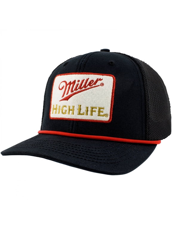 Beer Men's Trucker Hat Embroidered Felt Patch Snapback Cap (Black)