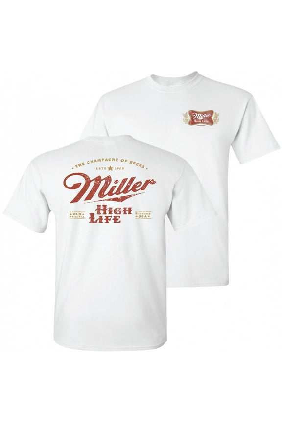 Champagne of Beers Crest Front and Back Print T-Shirt-XLarge
