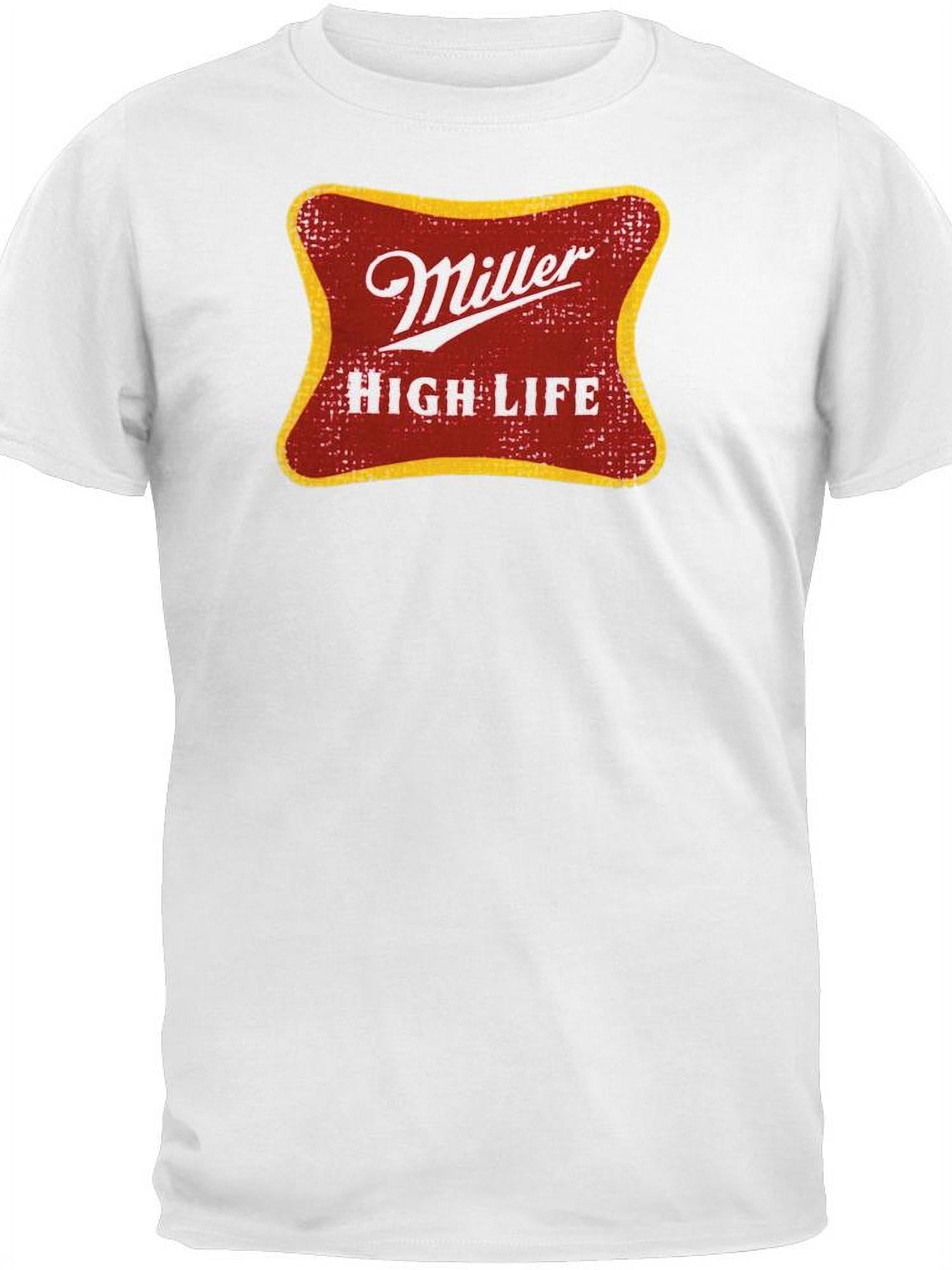 Miller High Life Distressed Logo White TShirt