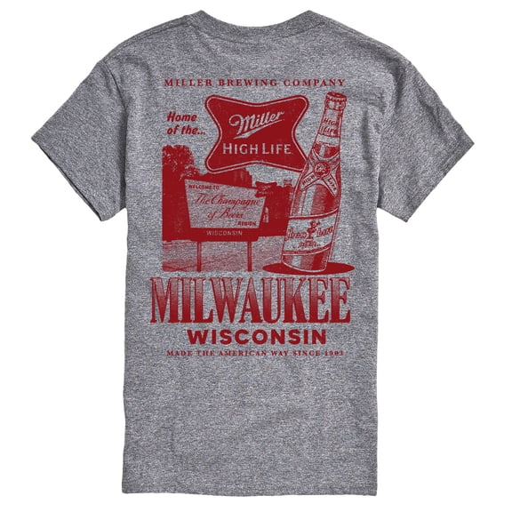 Miller High Life - Home Milwaukee Wisconsin - Men's Short Sleeve Graphic T-Shirt
