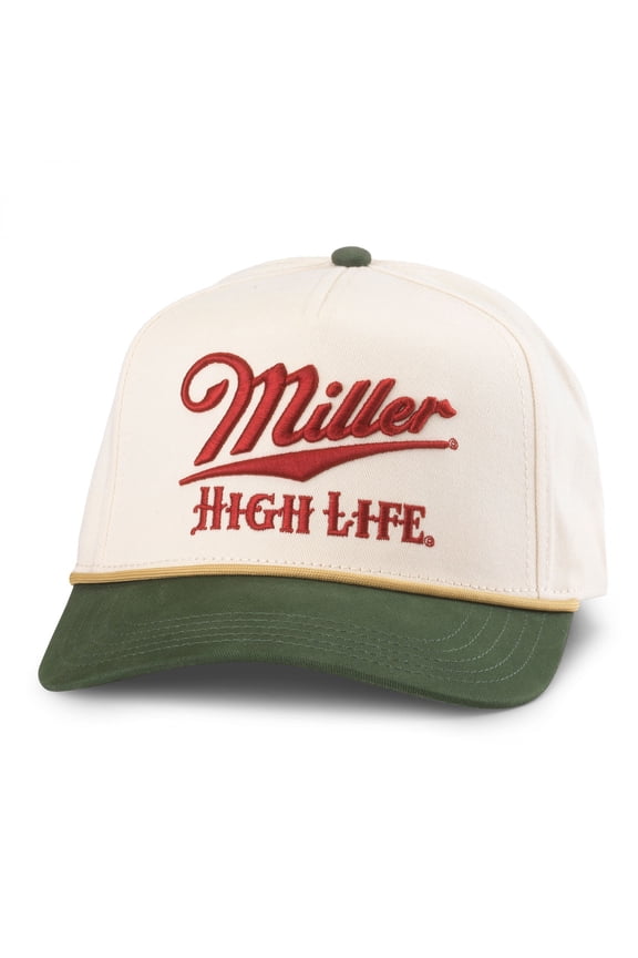 Ivory and Green Adjustable Hat