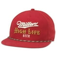thumbnail image 1 of AMERICAN NEEDLE Miller High Life Beer Snapback Baseball Dad Hat, Coachella Collection, 21017A-MHL-WINE, 1 of 3