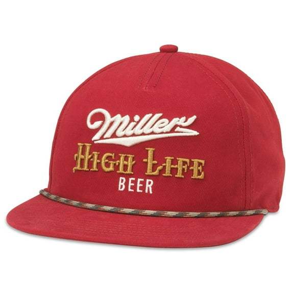 AMERICAN NEEDLE Miller High Life Beer Snapback Baseball Dad Hat, Coachella Collection, 21017A-MHL-WINE