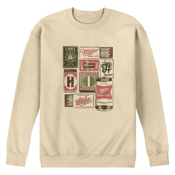 Miller High Life - Match Box Collage Graphic Fleece Sweatshirt