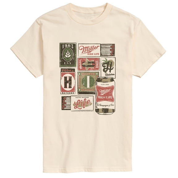 Miller High Life - Match Box Collage - Men's Short Sleeve Graphic T-Shirt