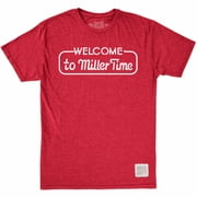 Miller 861334-medium High Life Mens Retro Brand Welcome to Time T-Shirt, Red - Medium