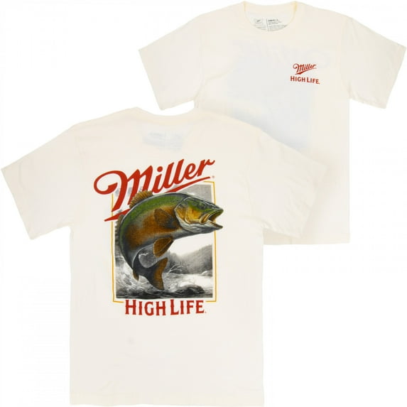 Miller High Life Wild Bass Front and Back Print T-Shirt-Small