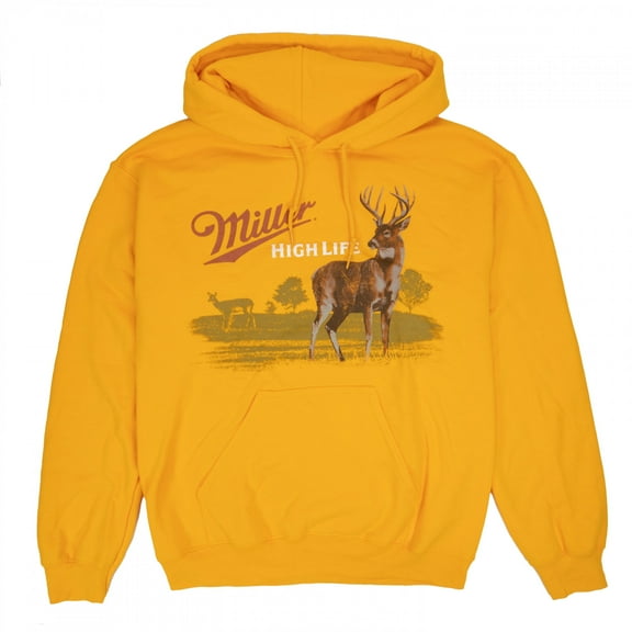 Miller High Life Wildlife Deer Yellow Colorway Hoodie-2XLarge