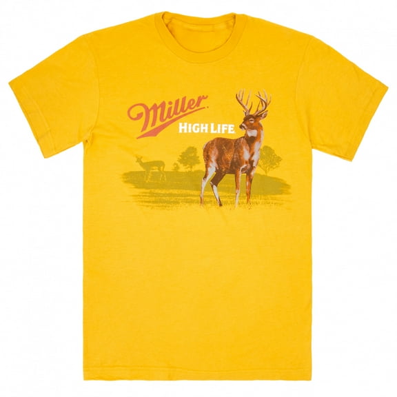 Miller High Life Wildlife Deer Yellow Colorway T-Shirt-Medium