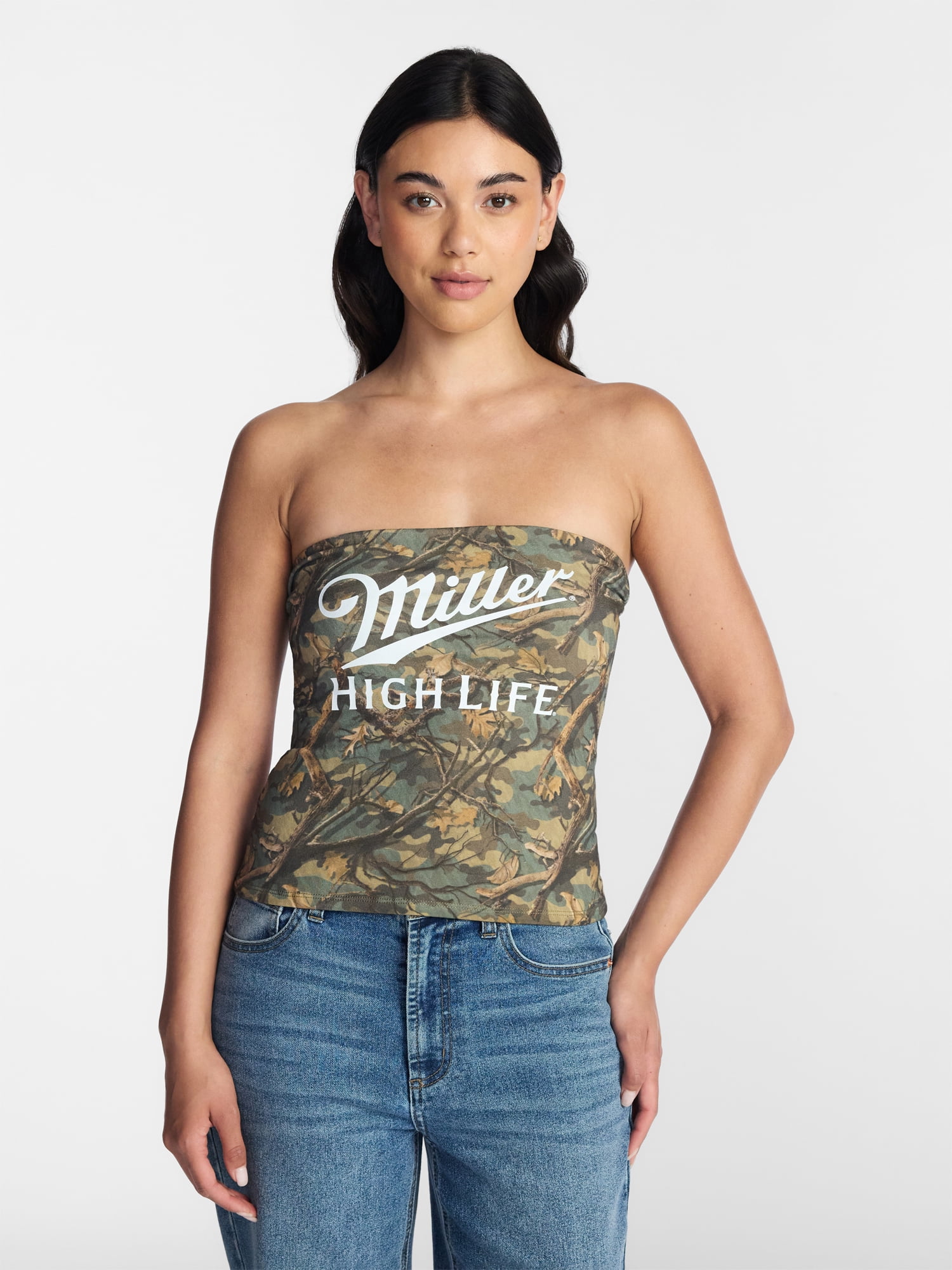 Miller High Life Women’s Camo Life Graphic Tube Top, Sizes XXS-XXL