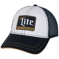 thumbnail image 1 of Miller Lite Beer White/Blue Mesh Back Hat Cap, 1 of 6
