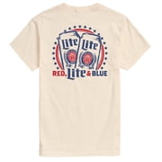 Miller Light - Red Lite and Blue Mens Short Sleeve Graphic T-Shirt