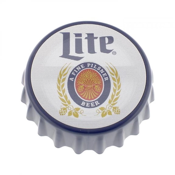 Miller Lite 910534 Bottle Cap Shaped Bluetooth Speaker, Multi Color