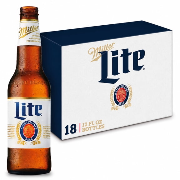 Miller Lite American Light Lager Beer, 18 Pack, 12 fl oz Glass Bottles, 4.2% ABV