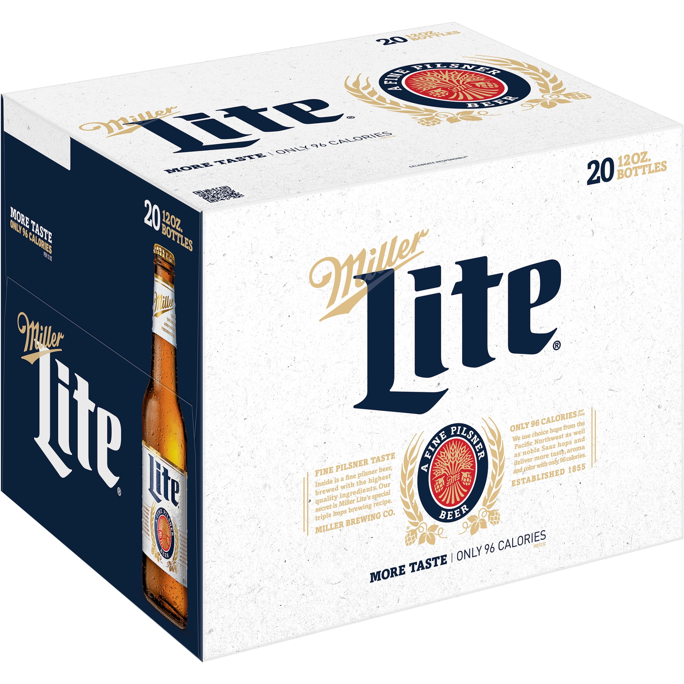 Miller Lite American Light Lager Beer, 20 Pack, 12 fl oz Glass Bottles, 4.2% ABV