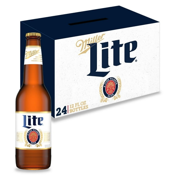 Miller Lite Beer, 24 pack, 12 fl oz Glass Bottles, 4.2% ABV