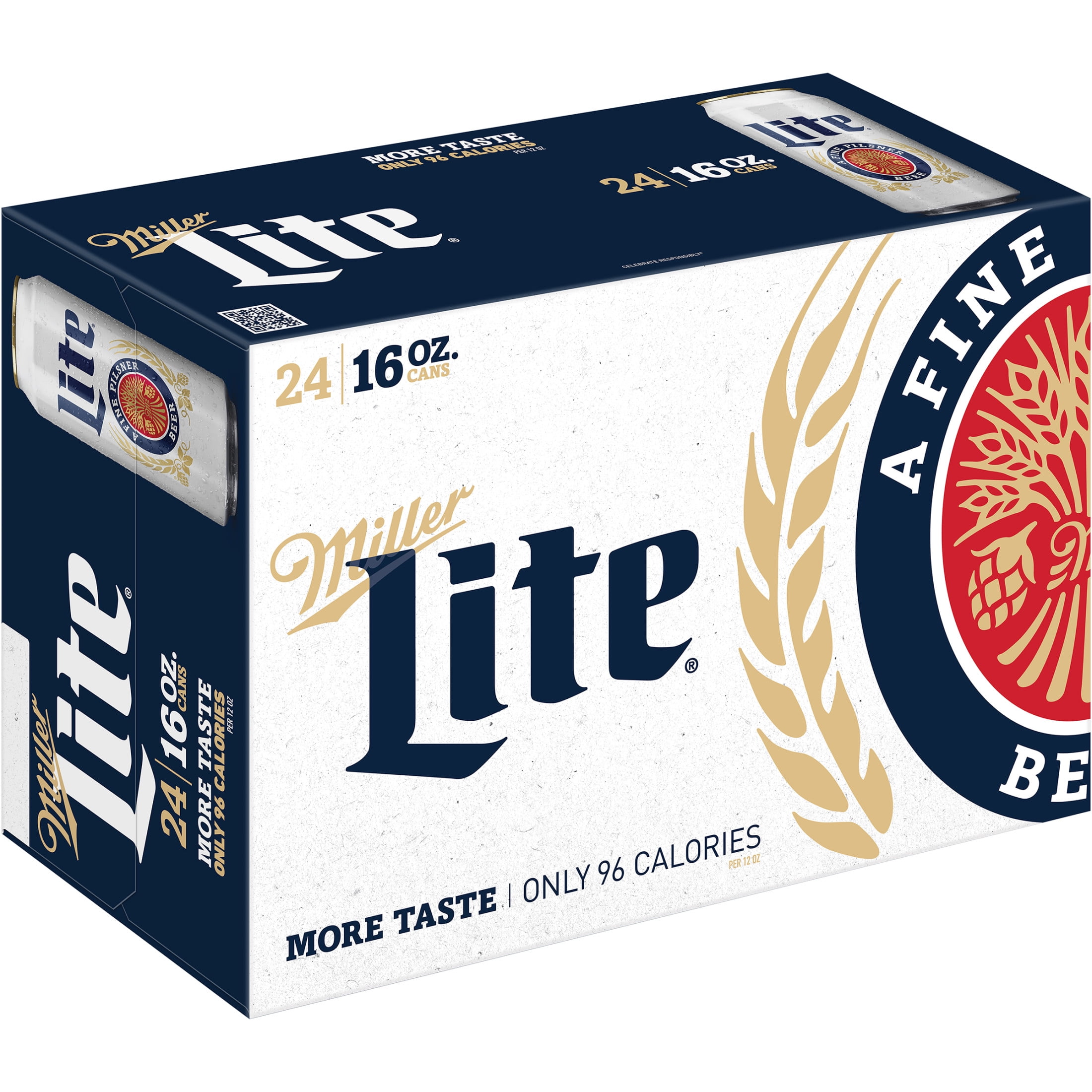 Miller Lite American Light Lager Beer, 24 Pack, 16 fl oz Aluminum Cans, 4.2% ABV, Domestic Lager