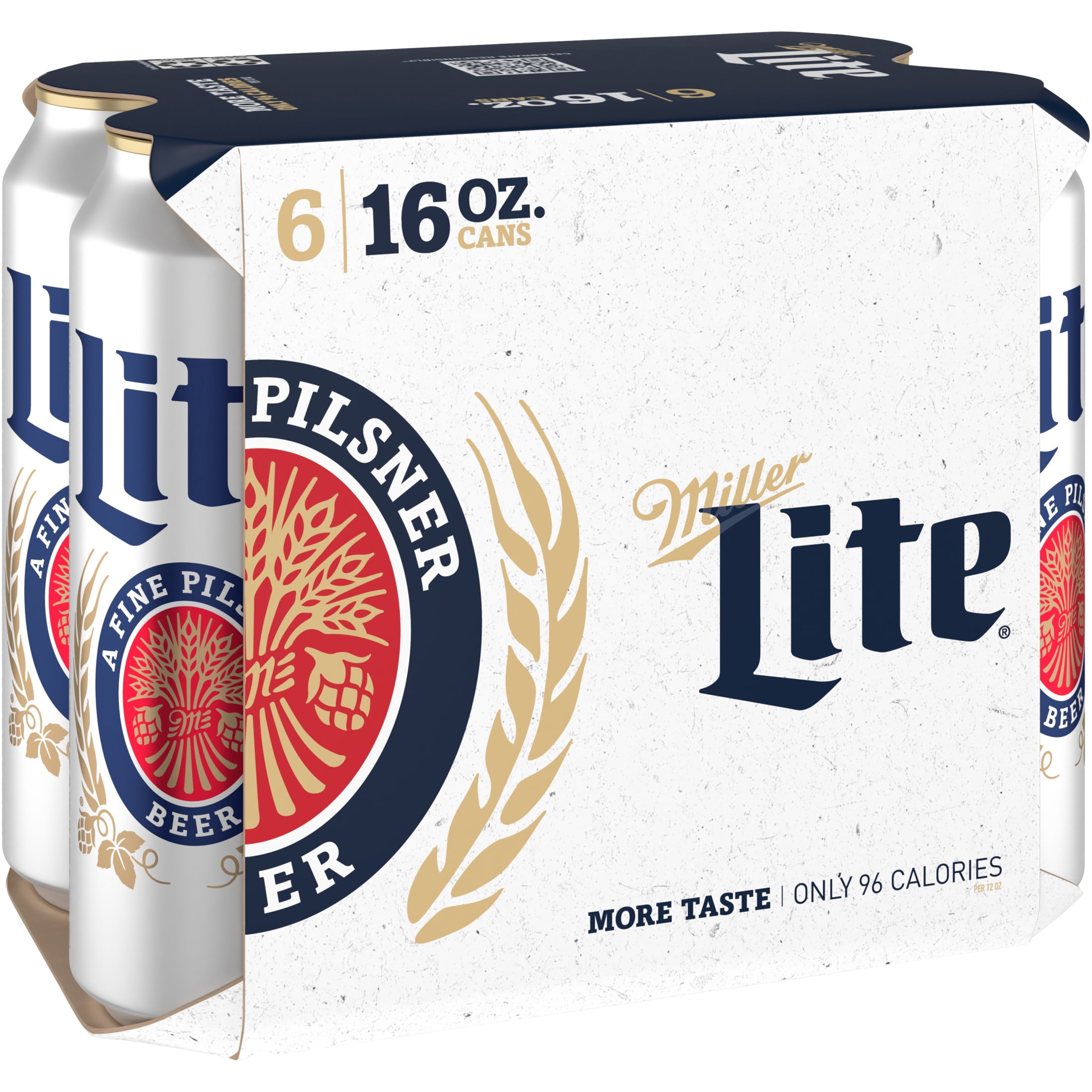 Miller Lite American Light Lager Beer, 6 Pack, 16 fl oz Aluminum Cans, 4.2% ABV, Domestic Lager