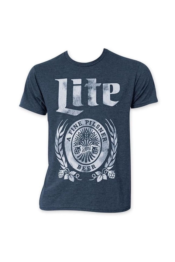 Miller Lite Distressed Logo T-Shirt - Navy Blue - Extra Large