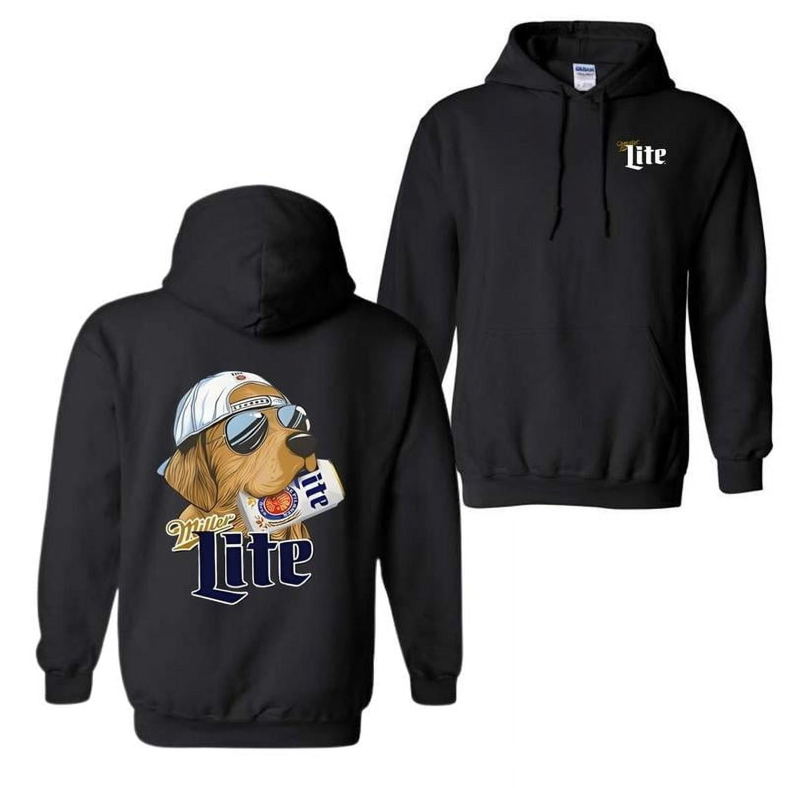 Miller Lite Hunting Dog 2 Sided . Miller Lite Full Color For Men and Women.  Outdoors Funny Beer Printed Unisex Comfort Hoodie, Color: Sand, Size: S -  Walmart.com