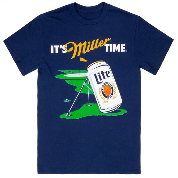 Miller Lite - It's Miller Time Golf Course Navy Colorway T-Shirt-3XLarge