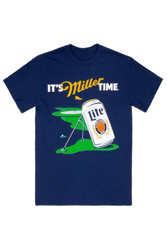 - It's Miller Time Golf Course Navy Colorway T-Shirt-3XLarge