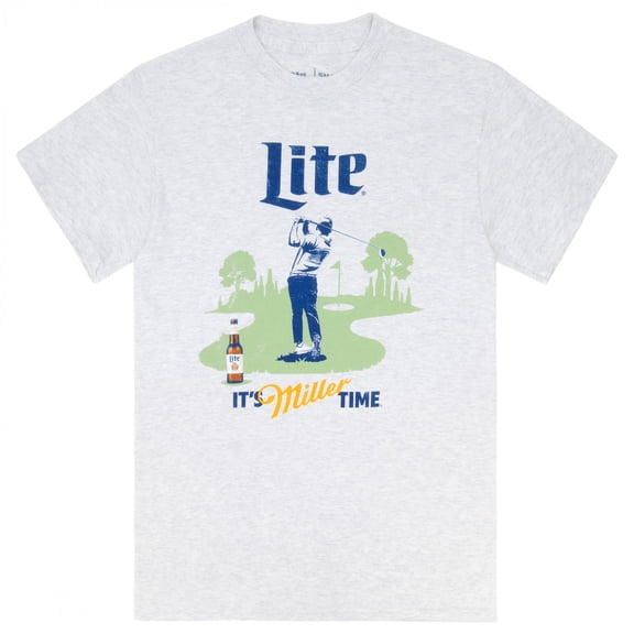 Miller Lite - It's Miller Time Golf Swing T-Shirt-Large