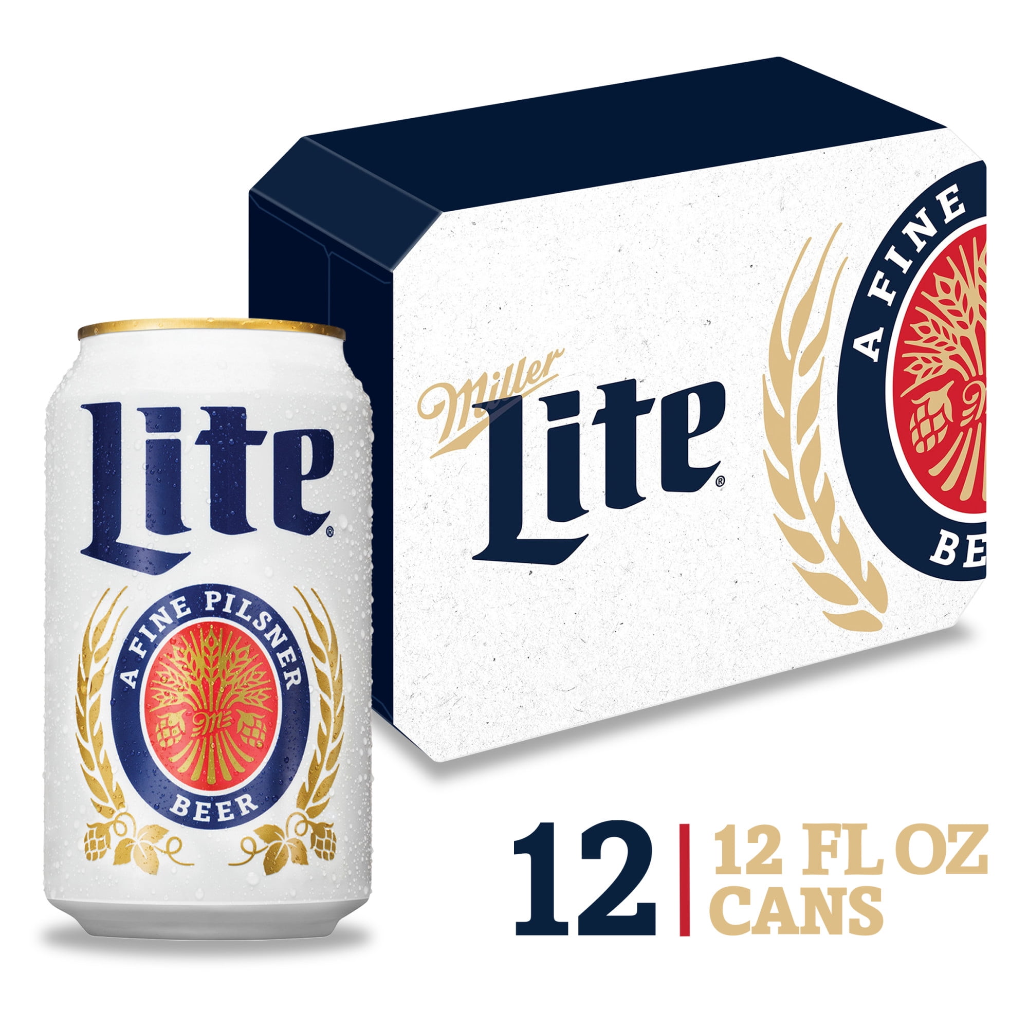 Miller Lite Lager Beer, 12 Pack, 12 fl oz Cans, 4.2 ABV