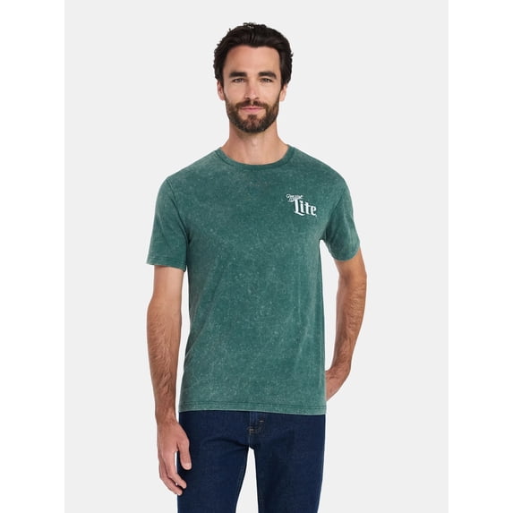 Miller Lite Men's and Big Men's St. Patrick's Day Front Back Graphic Tee, Sizes XS-5XL