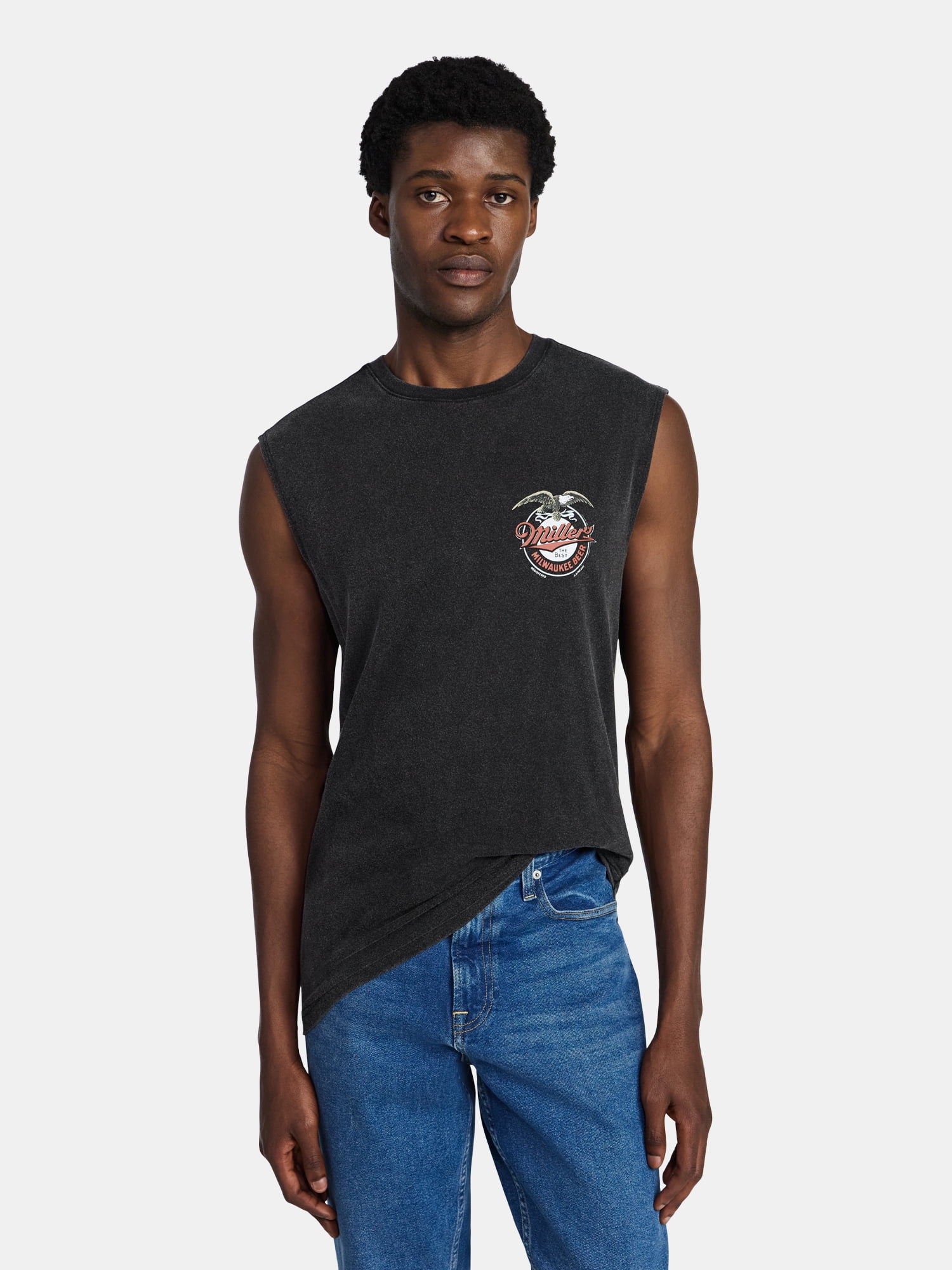 Miller Lite Men's and Big Men's Graphic Sleeveless Muscle Tee, Sizes XS-3XL