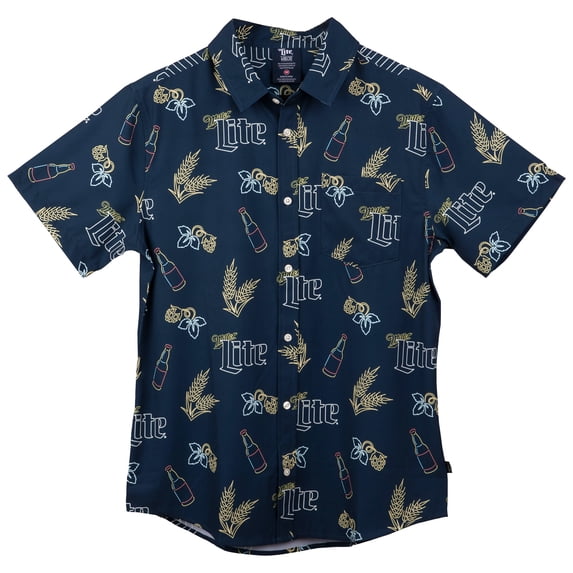 Miller Lite Neon Bottles Hawaiian Shirt-2XLarge