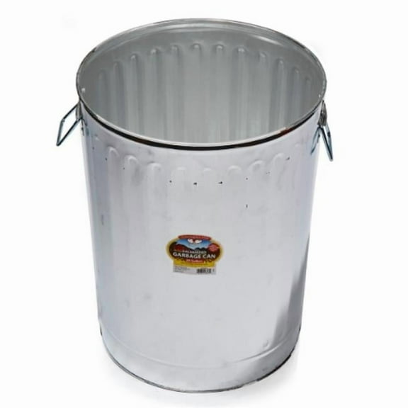 Miller Manufacturing 20 Gallon Heavy Duty Outdoor Metal Garbage Can with Handles, Silver