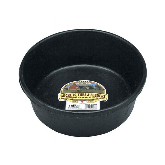 Little Giant Heavy Duty Rubber Tub Feed Pan 4 Quart