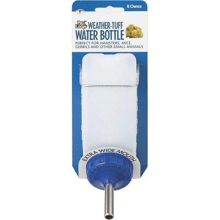 Pet Lodge Small Animal 8 oz Opaque Stainless Steel Mounted Water Bottle with Metal Hangers