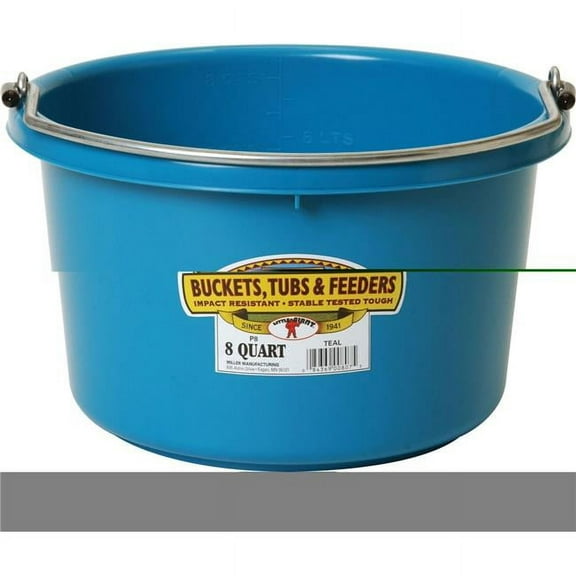 Miller Manufacturing P-8-TEAL 8-Quart Plastic Buckets, Teal