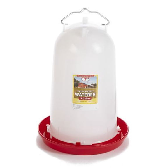 Miller Manufacturing 3-Gallon Poultry Waterer  Durable Impact-Resistant Polyethylene with Built-In Handle
