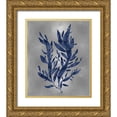 thumbnail image 1 of Miller, Melonie 26x30 Gold Ornate Wood Framed with Double Matting Museum Art Print Titled - Sea Life - Blue on Silver IV, 1 of 4
