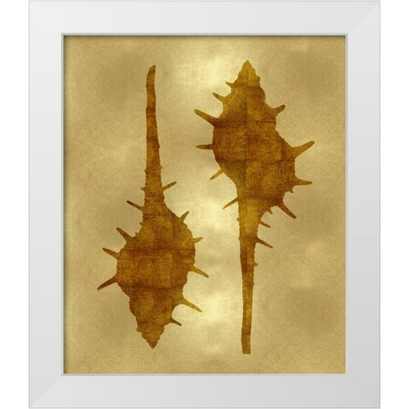 Miller, Melonie 26x30 White Modern Wood Framed Museum Art Print Titled - Sea Life - Gold II