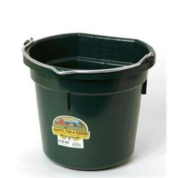 Miller Mfg Co Inc Flat Back Plastic Bucket- Green 20 Quart - P20FBGREEN
