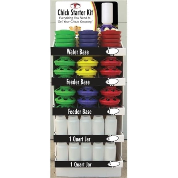 Miller Mfg Co Inc P-Little Giant Base & Jar Display Poultry Feeders- Assorted 1 Quart