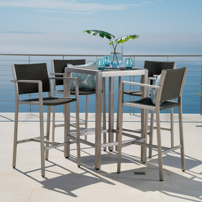 Grey wicker bar set new arrivals