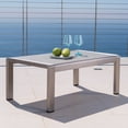 thumbnail image 1 of Miller Outdoor Aluminum Coffee Table with Glass Top, Silver, 1 of 9