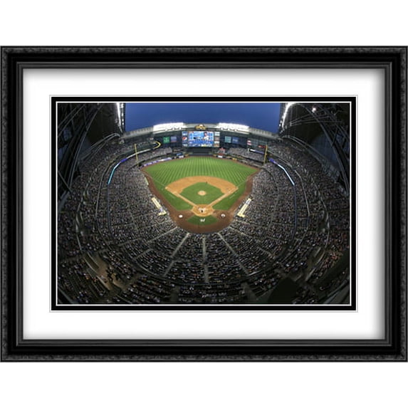 Miller Park 2x Matted 36x28 Large Black Ornate Framed Art Print from the Stadium Series