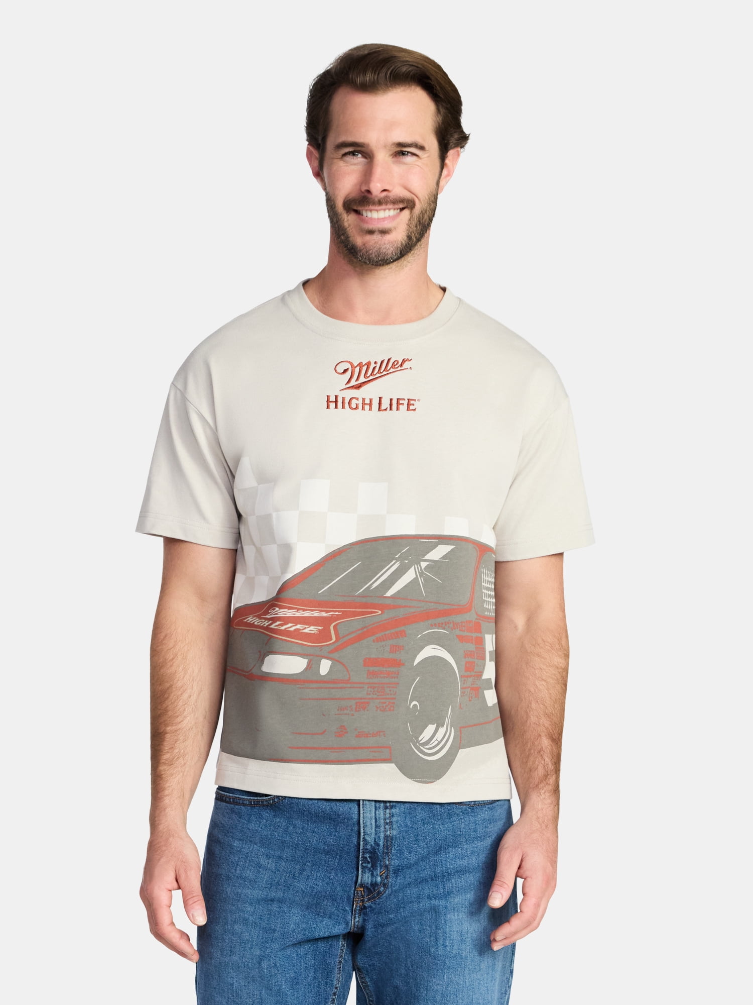 Miller Racing Men's and Big Men's Cropped Fit Graphic Tee, Sizes XS-3XL