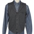 thumbnail image 1 of Cinch® Men's Plaid Wool Black  Grey Button Down Vest DWV2009001, 1 of 4