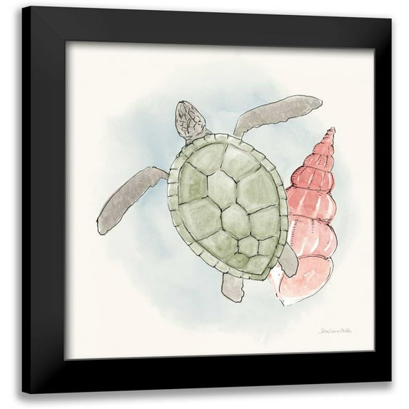 Miller, Sara Zieve 12x12 Black Modern Framed Museum Art Print Titled - Sea Life IV