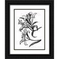 thumbnail image 1 of Miller, Sara Zieve 12x14 Black Ornate Wood Framed with Double Matting Museum Art Print Titled - Ink Lilies II, 1 of 4