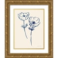 thumbnail image 1 of Miller, Sara Zieve 12x14 Gold Ornate Wood Framed with Double Matting Museum Art Print Titled - Ink Anemones I, 1 of 4