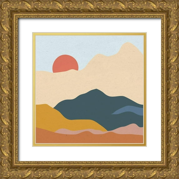Miller, Sara Zieve 15x15 Gold Ornate Wood Framed with Double Matting Museum Art Print Titled - Mountainous II