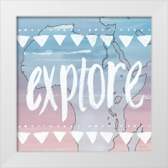 Miller, Sara Zieve 15x15 White Modern Wood Framed Museum Art Print Titled - World Traveler Explore